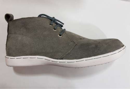 Mens Lace Up Casual Calf Boots Grey- Size 8