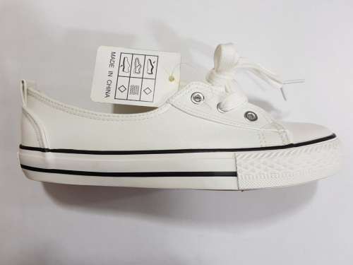 Womens Fashion Lace Up White Sneakers - 3