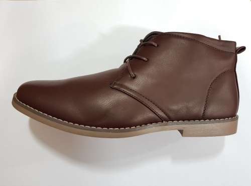 Men Brown Leather Boots - Size 8