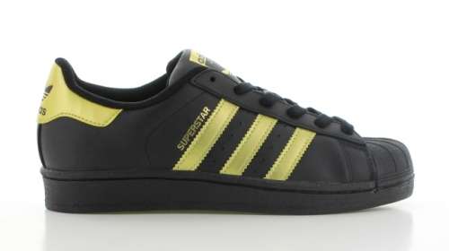 Adidas Superstar Core Black Gold - Size 6
