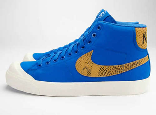 Stussy x Nike All Court Mid Blue Canvas - Size 6