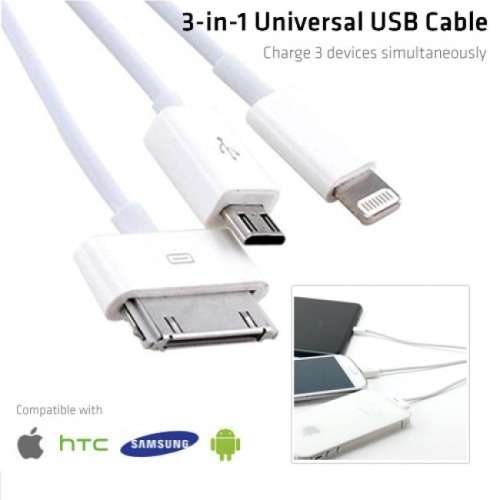 3 in 1 USB Cable for iPhone 5,6,7 / iPhone 4 / Micro USB