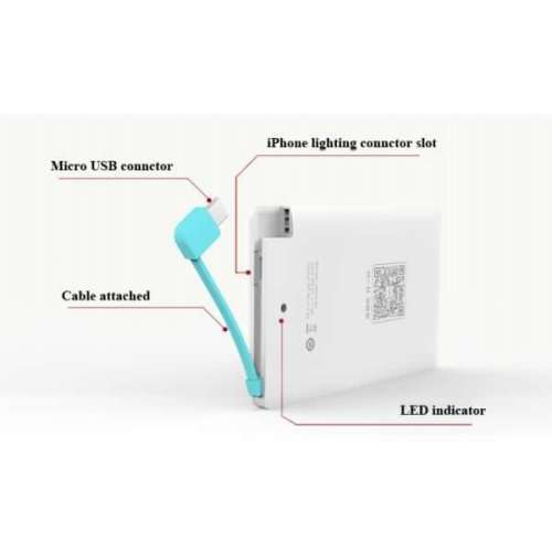 Ultra Thin Slim Card Power Bank 6000mAh USB-Charged Devices