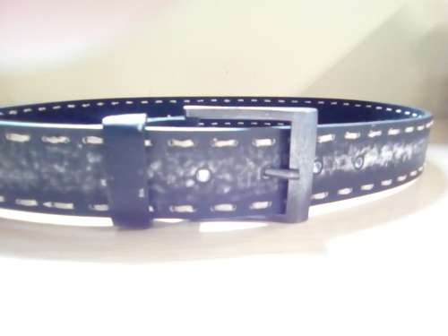 Men's Stitched Leather Belt - Black