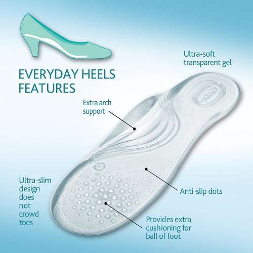 Everyday Heels Insoles for Women, 1 pair, Size 2 - 7.5