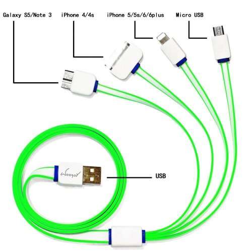 4 in 1 usb Cable Charging Cable - iPhone, Samsung, HTC & LG