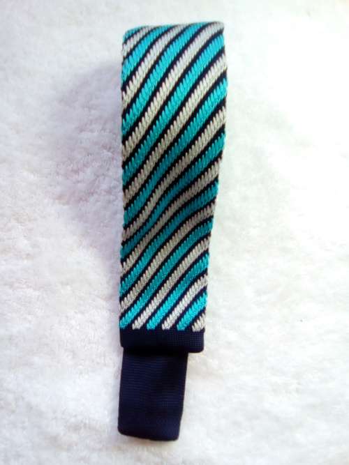 Mens Skinny Knit Knitted Tie Striped Necktie