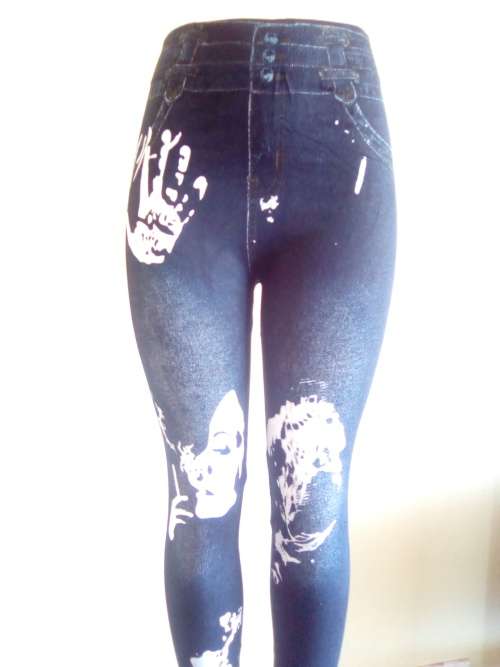 Printed Jean Stretchy Jeggings For Women