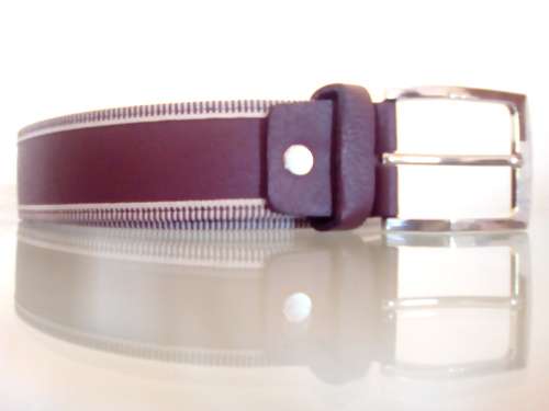 Mens Casual Stitched Belt - Tan