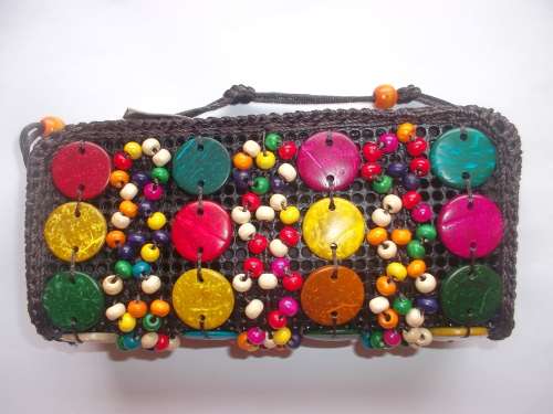 Womens Weave Cosmetics Purse