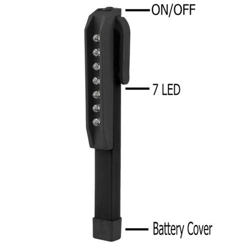Ultra Bright 7 LEDs LED Pocket Pen Work Light with Powerful Magnetic Base Clip