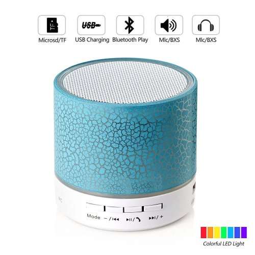 Super Bass Mini Bluetooth Wireless Speaker with LED and Build-in Mic Support AUX TF iPhone Samsung,
