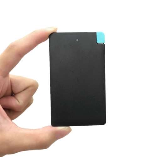 Ultra Thin Slim Card Power Bank 6000mAh USB-Charged Devices - Black