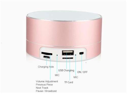 YK-034 Wireless Mini Speaker With Multi-Function Fashion Design - Rose Gold