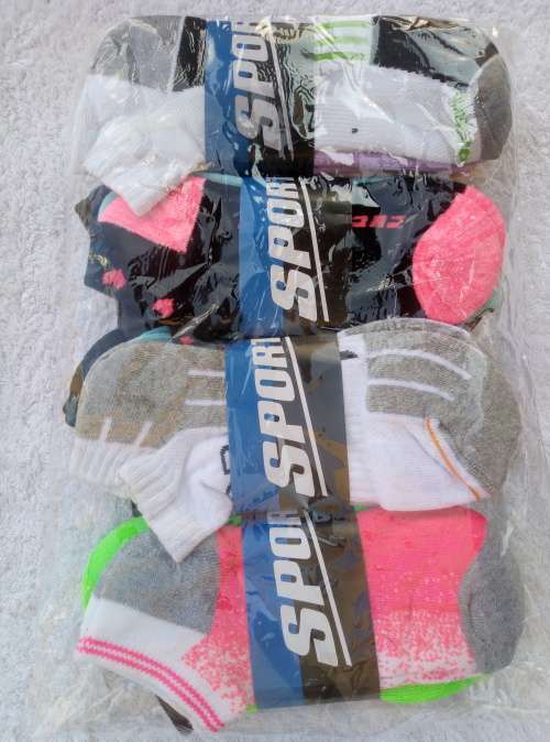12 Pair Bright Multi Colour Socks
