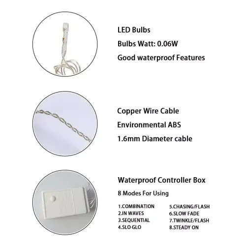 100 LED Multicolour Christmas/Party 8 Colors Choice Lights - 10m