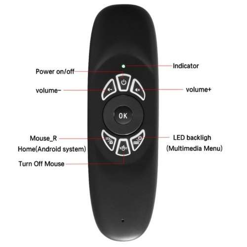2.4G Wireless Air Mouse C120 Somatic Handle Remote Control For Laptop Set-Top-Boxes Android TV