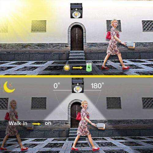 LED motion sensor wall outdoor solar light