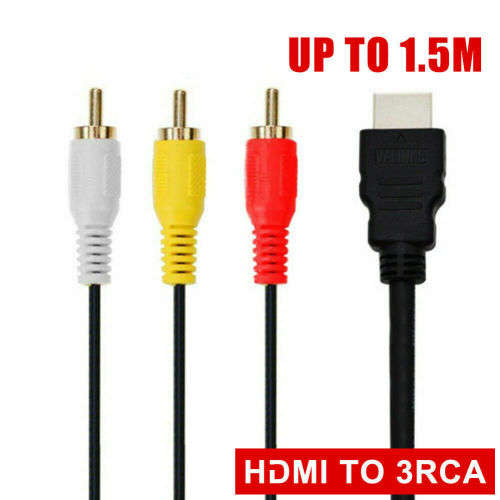 1080P HDMI Male to 3 RCA Cable For HDTV DVD Component 1.5 m
