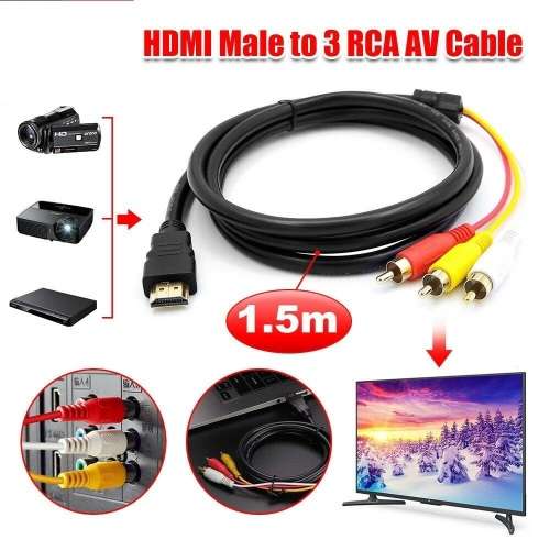 1080P HDMI Male to 3 RCA Cable For HDTV DVD Component 1.5 m