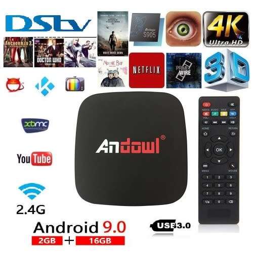 Android TV Box Lite 4K HD 9.0 Smart TV Wifi Andowl Q4  2GB RAM 16GB ROM