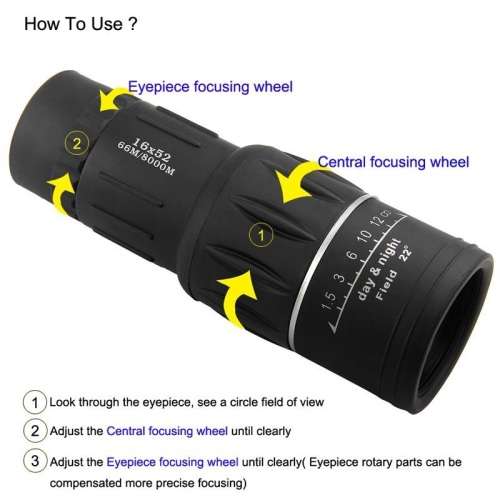 16×52 Waterproof Monocular  Telescope