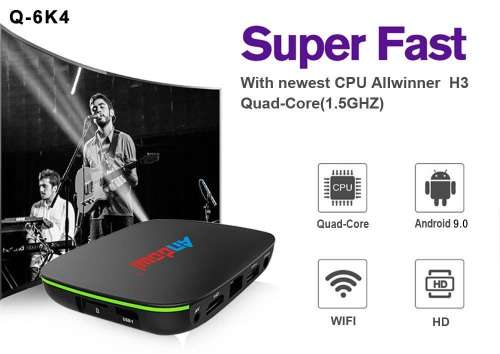 Q-6K4 Smart Android TV Box 4GB Ram + 64 GB Internal Memory Storage