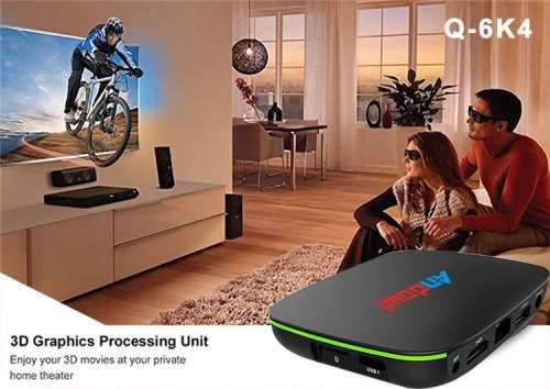 Q-6K4 Smart Android TV Box 4GB Ram + 64 GB Internal Memory Storage