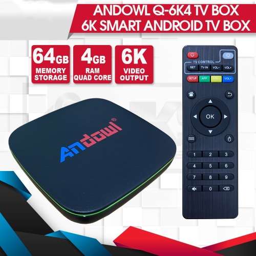 Q-6K4 Smart Android TV Box 4GB Ram + 64 GB Internal Memory Storage