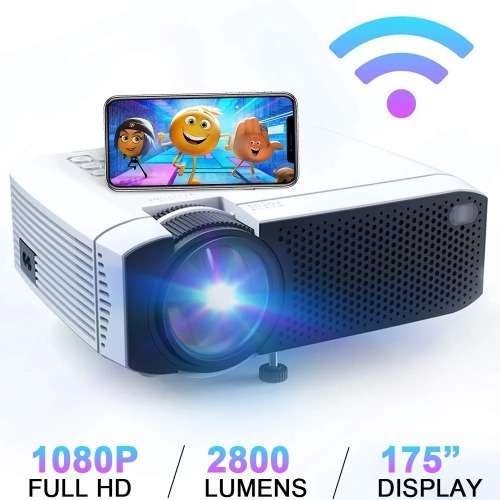 WiFi Projector Compatible with Smartphones, Fire TV Stick,Tv Boxes, PS4, Laptop PC