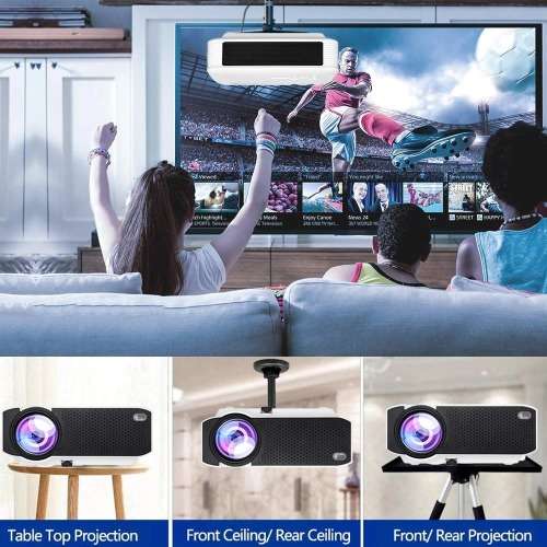 WiFi Projector Compatible with Smartphones, Fire TV Stick,Tv Boxes, PS4, Laptop PC