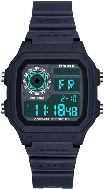 Quartz Movement Multi-Function Digital Black Dial Watch