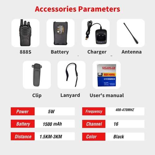 Baofeng Portable Two Way Radio, BF - 888S