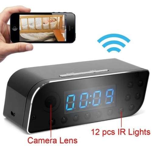 Alarm Clock with Hidden 1080P Camera And Wifi Connect. Security Motion Detection