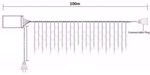 100 LED White Christmas/Party Lights - 10m Long