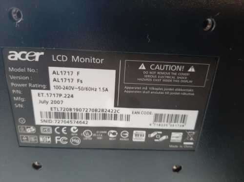 Acer AL 1717 LCD Monitor