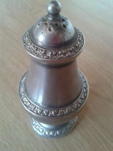 Antique pewter salt shaker