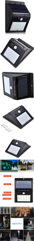 Led Solar Street Light 2835 Battery Human Body Sensor Sensor Light Outdoor Waterproof Garden