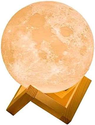 Moon Lamp, 3D Night Moon Lamp for Bedroom with 3 Light Modes, Rechargeable Battery, Touch and Remote