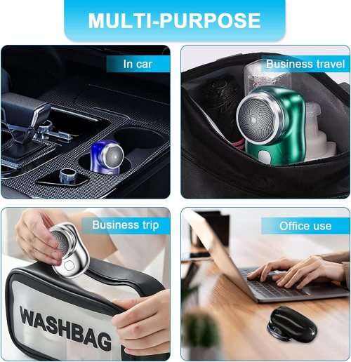 Mini Shaver Portable Electric Shaver, Rechargeable Razor Easy One Button Use Silver