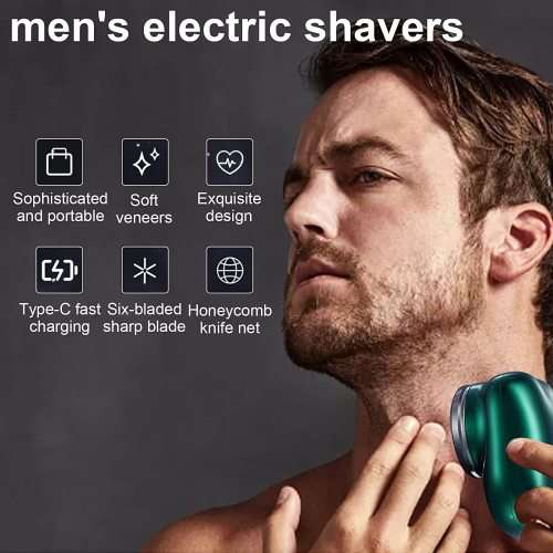 Mini Shaver Portable Electric Shaver, Rechargeable Razor Easy One Button Use Silver