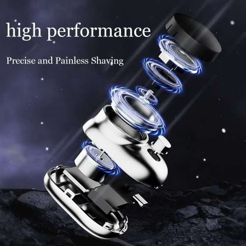 Mini Shaver Portable Electric Shaver, Rechargeable Razor Easy One Button Use Silver