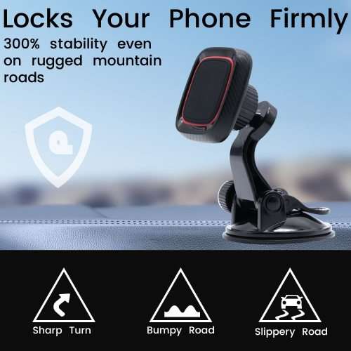 Strong Suction Cup, Magnetic Dashboard & Windshield Universal Phone Mount