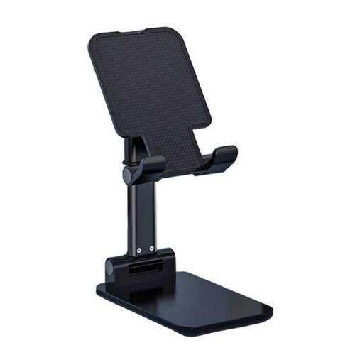 Foldable telescopic mobile phone holder with adjustable height and angle