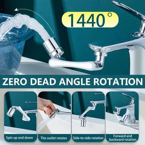 Household Sink Universal Faucet 1080° Anti Splash Spout Bathroom Washing Face