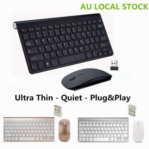 Ultra-thin Wireless 2.4GHz Keyboard + Mouse Set For ApplePC Windows 7/10 /XP