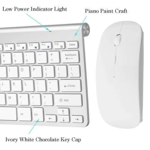 Ultra-thin Wireless 2.4GHz Keyboard + Mouse Set For ApplePC Windows 7/10 /XP