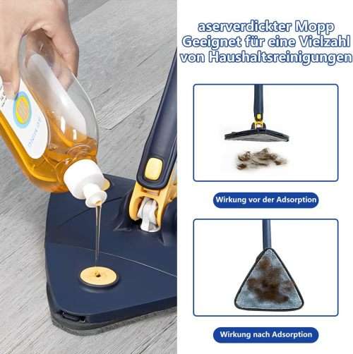 Mop Retractable Triangle 360° Rotatable Adjustable Triangle Cleaning Mop