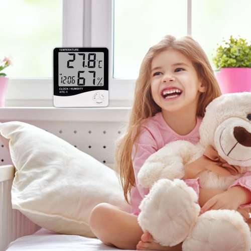 Temperature Humidity Meter And Clock - LED Time Temperature - Very handy