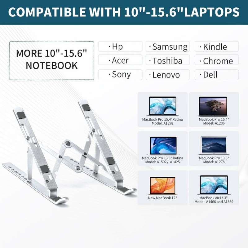 Aluminum Laptop Stand, Portable Adjustable Computer Stand
